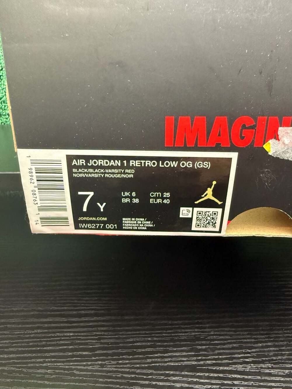 Air Jordan 1 Retro Low OG GS Banned Youth Size 7/8.5W Brand New - Picture 5 of 6
